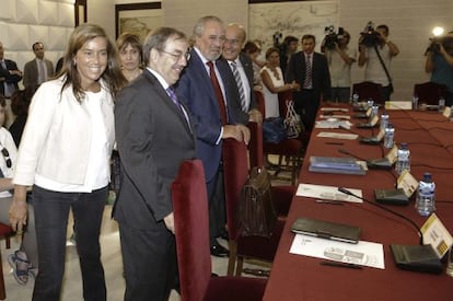 La ministra de Sanidad, Ana Mato, a su llegada a la reunión que ha mantenido con los consejeros de Sanidad.
