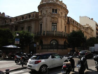 Fachada de la sede de la SGAE en Madrid.