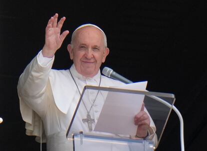 El papa Francisco, durante el Ángelus este domingo. 