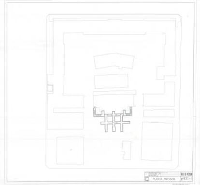 Planos del refugio de la Guerra Civil bajo el edificio.