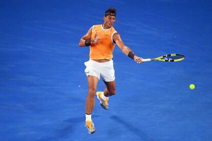 Nadal, durante el partido contra Ebden en la segunda ronda del Open de Australia.