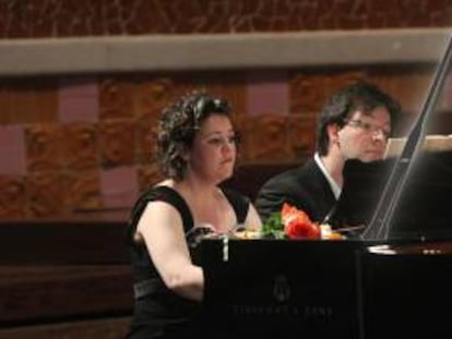 El duo Nexus Piano en una actuaci&oacute;n anterior en el Palau.