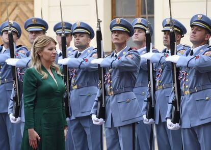 Zuzana Čaputová, presidenta de Eslovaquia, durante una visita oficial a Praga el pasado 20 de junio.