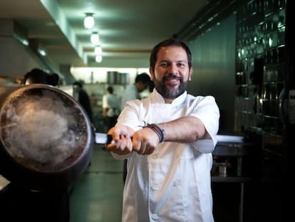 El chef Enrique Olvera en el restaurante Pujol, en 2013.