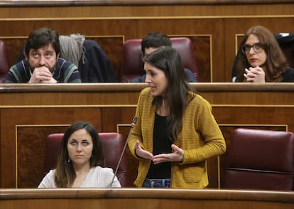 Irene Montero, en la última sesión de control al Gobierno de la legislatura.