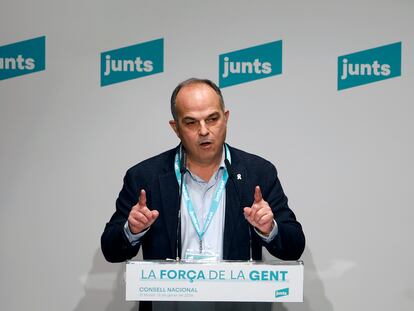 El secretario general de JxCat, Jordi Turull, en una intervención el pasado mes de febrero. EFE/Alberto Estévez
