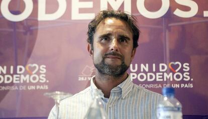 L'informàtic francitalià Hervé Falciani, en un acte sobre corrupció d'Units Podem.
