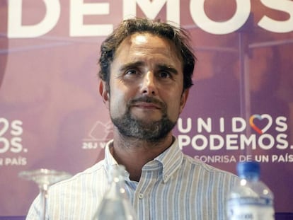 L'informàtic francitalià Hervé Falciani, en un acte sobre corrupció d'Units Podem.