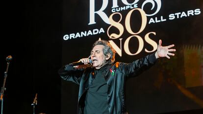 Un momento del concierto de Miguel Ríos en Granada para celebrar su 80º cumpleaños.