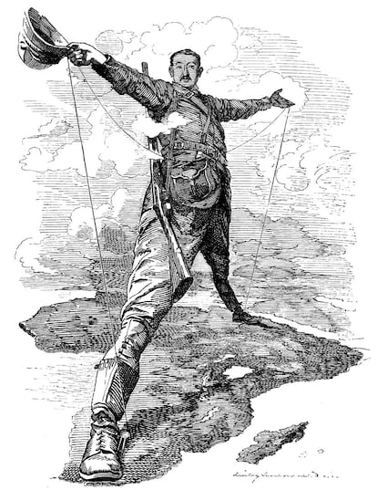 Caricatura de Cecil Rhodes publicado por la revista inglesa "Punch".