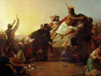 'Pizarro apoderándose del Inca de Perú' (1846), de John Everett Millais, en el museo Victoria and Albert de Londres. 
