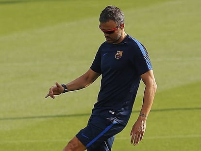 Luis Enrique, a la ciutat esportiva del Barça.
