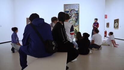 Taller organizado por la Fundación Santander sobre el arte como herramienta pedagógica, en la Ciudad Financiera del Banco Santander en Boadilla del Monte.