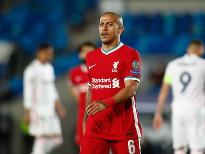 Thiago Alcántara durante el partido en Valdebebas.