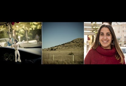 Nazareth Chaparro, de 25 años, ya ha compartido su coche casi 200 veces entre Cáceres y Mérida, donde trabaja como empleada de una ludoteca. Asegura que nunca ha tenido problemas con ningún pasajero y, aunque en el trabajo le han dicho que está loca por llevar a desconocidos en su coche siendo mujer y estando sola, ella no siente ningún temor. "Si alguien quiere hacer una locura, no se registra en este servicio", asegura."Nunca he coincidido con nadie que no sea agradable, no creo que sea suerte... yo creo que la gente que usa esto es simpática y buena", dice, optimista. A Nazareth le acompaña en el camino una figura de Elvis Presley que una día adornó el automóvil de su "tito". "Él ya es muy mayor y no puede conducir, así que lo cogí para acordarme de él cuando conduzco", dice la extremeña. <b>Distancia:</b> 71 kilómetros. <b>Precio:</b> 4 euros