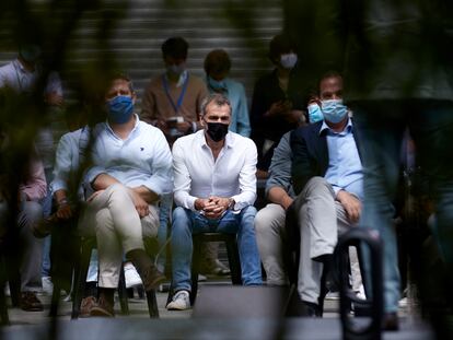 Toni Cantó, durante la clausura de la Escuela de Verano Miguel Ángel Blanco, el pasado 11 de julio de 2021, en Ermua.