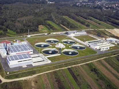 Vista de la planta depuradora que gestionará la Xunta en el río Louro.