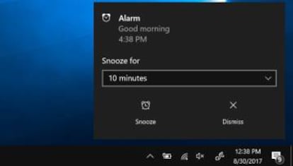 Configurar alarma Windows 10