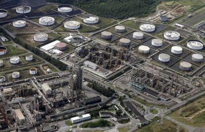 Vista aérea de la refinería Presidente Bernardes, de Petrobras.