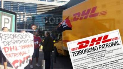 Protesta de CNT contra DHL. 