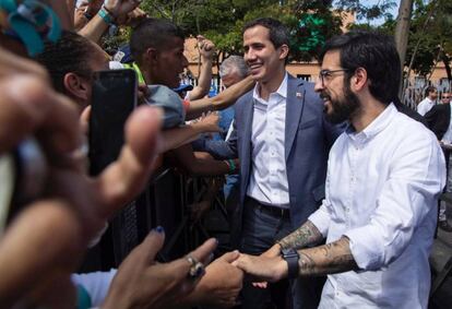 Pizarro, con Juan Guaidó.