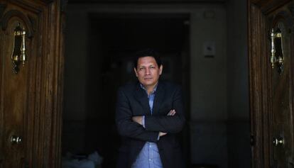 El escritor Jorge Galán, ayer, en Madrid.