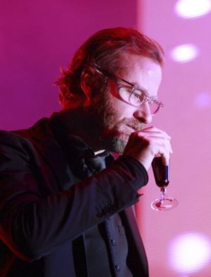 Matt Berninger, cantante de The National, ayer en el Palacio de Vistalegre.