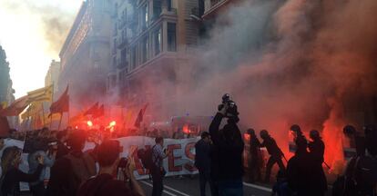 Cabecera de la manifestación estudiantil.