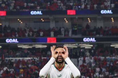  Youssef En-Nesyri, celebrando su gol contra Canadá.  