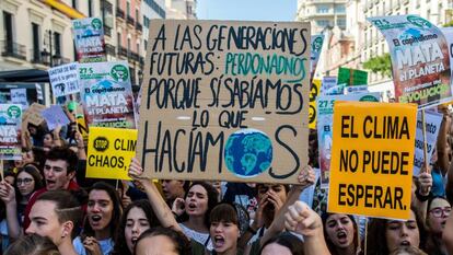 Manifestación contra el cambio climático en Madrid.