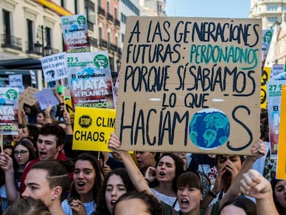 Manifestación contra el cambio climático en Madrid.