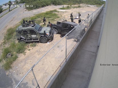 Soldados durante el operarivo en Nuevo Laredo, Tamaulipas, el 18 de mayo 2023.