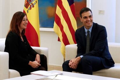 Francina Armengol y Pedro Sánchez en su reunión en La Moncloa.