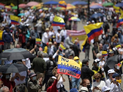 Protestas contra las reformas del gobierno de Gustavo Petro. Este lune en Bogotá-