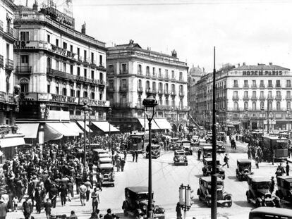 Imagen de la Puerta del Sol a principios del siglo pasado.