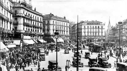 Imagen de la Puerta del Sol a principios del siglo pasado.