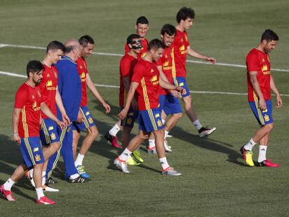 Entrenamiento reciente de la selecci&oacute;n espa&ntilde;ola en Las Rozas.