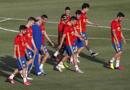 Entrenamiento reciente de la selección española en Las Rozas.