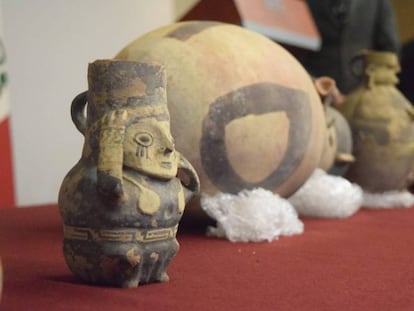 Las piezas arqueológicas devueltas a Perú.