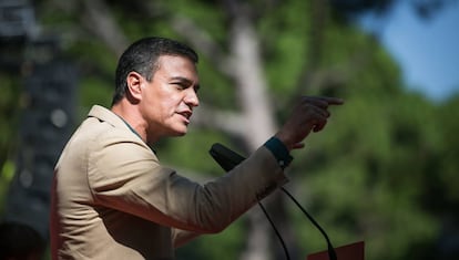 Pedro Sánchez, en in acto en Gavá.