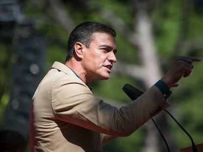 Pedro Sánchez, en in acto en Gavá.