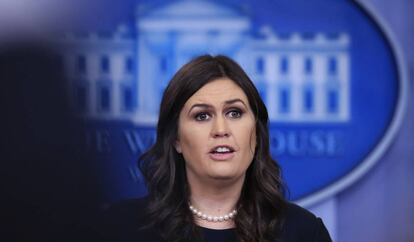 Sarah Huckabee Sanders, secretaria de prensa de la Casa Blanca el pasado 2 de enero.