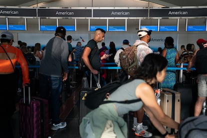 Pasajeros haciendo cola en el aeropuerto de Washington, el pasado julio.