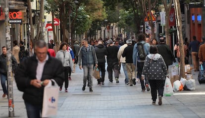 El eje comercial de la calle Fuencarral de Madrid. 