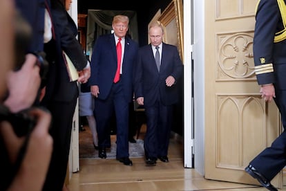 Los presidentes de EE UU, Donald Trump, y de Rusia, Vladímir Putin, en julio de 2018 en Helsinki.