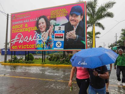 Cartel de propaganda electoral en Nicaragua. 