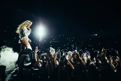 Beyoncé durante su concierto en el Estadio Olímpico de Barcelona el pasado 3 de agosto.