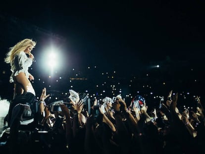 Beyoncé durante su concierto en el Estadio Olímpico de Barcelona el pasado 3 de agosto.