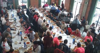 Cocido en la comida de los Triperos de la Cultural Leonesa.