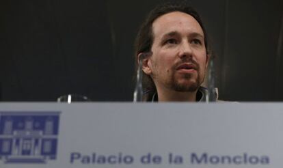 Iglesias, tras reunirse este lunes en La Moncloa con Rajoy.